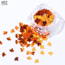 将图片加载到图库查看器，1 Box Maple Leaves Nail Art Sequins Holographic Glitter Flakes Paillette Chameleon Stickers For Nails Autumn Design Decor SA1528
