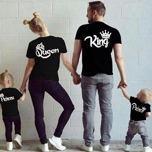 Cotton Matching Family Shirts Family Matching Clothes Matching Father Mother Daughter Son Clothes T-shirt King Queen T shirt