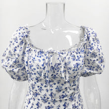 将图片加载到图库查看器，Glamm Lady Floral Print Casual Midi Sexy Party Dresses For Womens Strapless Autumn Summer Dress Club Bodycon Dress Puff Vestidos
