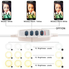 将图片加载到图库查看器，Photo Studio Selfie LED Ring Light with Cell Phone Mobile Holder for Youtube Live Stream Makeup Camera Lamp for iPhone Android

