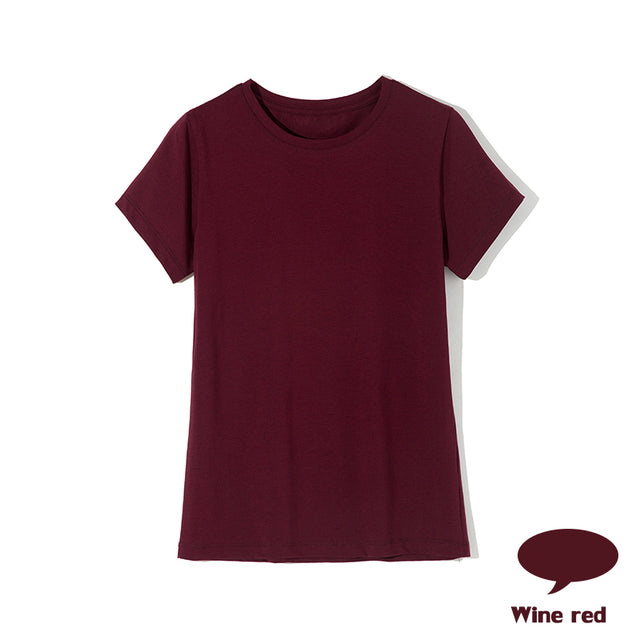 High Quality 11 Color S-3XL Plain T Shirt Women Cotton Elastic Basic T-shirts Female Casual Tops Short Sleeve T-shirt Women 002