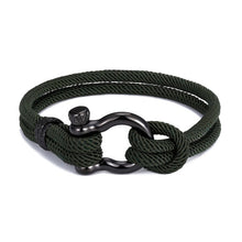 将图片加载到图库查看器，Navy style Camping Parachute cord Survival Anchor Bracelet Men Women with Black Stainless Steel Sport Buckle
