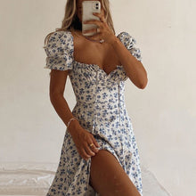 将图片加载到图库查看器，Glamm Lady Floral Print Casual Midi Sexy Party Dresses For Womens Strapless Autumn Summer Dress Club Bodycon Dress Puff Vestidos
