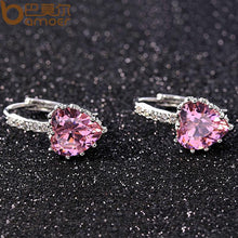 将图片加载到图库查看器，BAMOER Stones Heart Shape Trendy &amp; Elegant AAA Zircon Stud Earring YIE095
