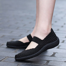 将图片加载到图库查看器，New Women Breathable Fitness Mary Jane Shoes Soft Woven Walking Sneakers Lightweight Yoga Shoes
