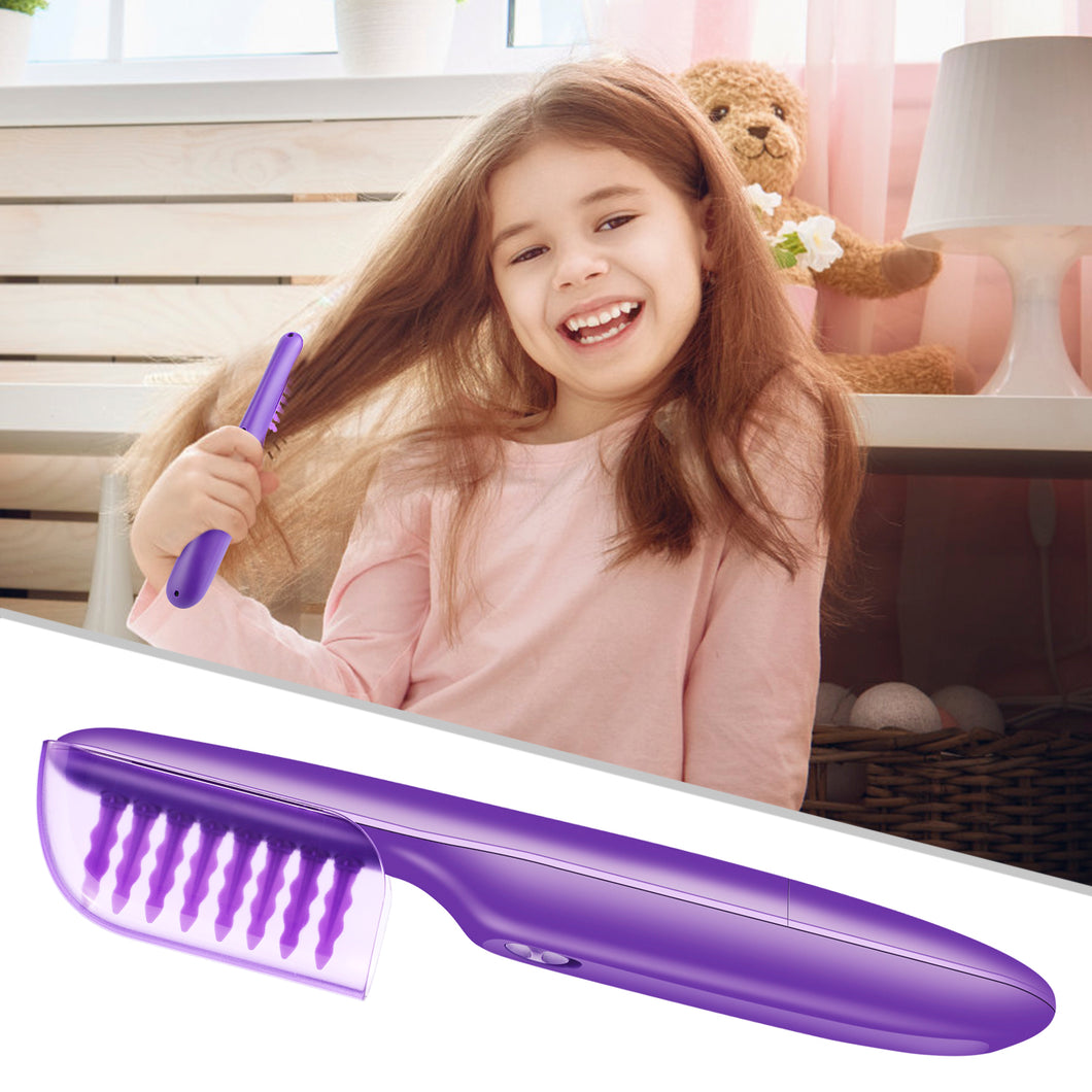 Portable Electric Detangling Wet or Dry Tame The Mane Electric Detangling Brush with Brush Cover, Adults & Kids