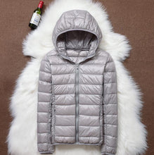 将图片加载到图库查看器，Spring Plus Size 4XL Women Down Jacket Winter Ultra Light 90% White Duck Down Coat Short Hooded Puffer Jacket Female Warm Parka
