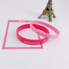 将图片加载到图库查看器，Kpop Bangtan Boys BLACKPINK JUNG KOOK JIMIN V SUGA J HOPE Wristband 2Pcs/Set Big Small Mixed Silica Gel Colored Wristband
