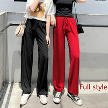 将图片加载到图库查看器，Soft Comfort Women Pants 2020 New High Waist Casual Summer Slacks Pants Women Ice Silk Ankle-Length Long Trousers Female Slacks
