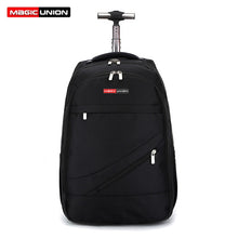 将图片加载到图库查看器，MAGIC UNION Men&#39;s Travel Bag Wheeled Backpack Large Rolling Waterproof School Book Bag Daypack Travel Carry On Luggage Suitcase
