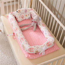 将图片加载到图库查看器，Portable Newborn Baby Crib Nest Bed for Baby Boys Girls Travel Infant Cotton Cradle Crib Baby Sleeping Set
