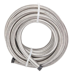 6AN 20-Foot Universal Silver Fuel Hose   10 Red and Blue Connectors