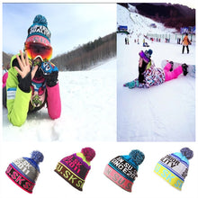 将图片加载到图库查看器，NEW Skiing Hats for Christmas  Women Warm Winter Knitting Skating Skull Cap Hat Beanies Turtleneck Caps Ski Cap Snowboard Hat
