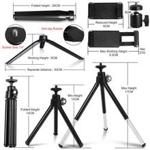 将图片加载到图库查看器，10 &quot; Ring Light Camera Tripod Mini Camera Holder Slip Clip Set
