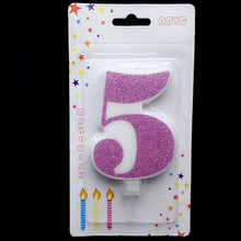 将图片加载到图库查看器，1 Pcs Extra Large Pink Glitter Digital Candle Happy Birthday Cake Decoration Princess Confession 520 Boy Girl Number 0-9
