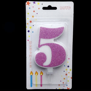 1 Pcs Extra Large Pink Glitter Digital Candle Happy Birthday Cake Decoration Princess Confession 520 Boy Girl Number 0-9