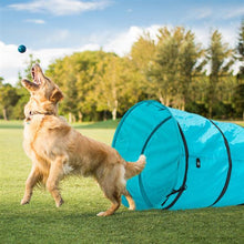 将图片加载到图库查看器，18&#39; Agility Training Tunnel Pet Dog Play Outdoor Obedience Exercise Equipment Blue
