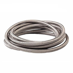 4AN 10Ft General Type Stainless Steel Braided Fuel Hose Silver