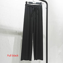 将图片加载到图库查看器，Soft Comfort Women Pants 2020 New High Waist Casual Summer Slacks Pants Women Ice Silk Ankle-Length Long Trousers Female Slacks
