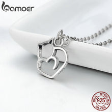 将图片加载到图库查看器，BAMOER 925 Sterling Silver Lovely Cat Exquisite Women Pendant Necklace SCN188
