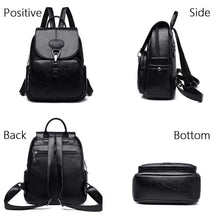 将图片加载到图库查看器，Multifunction Women Leather Backpack For Lady School Bag Shoulder Sac A Dos Travel Back pack Rucksacks
