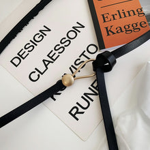 将图片加载到图库查看器，Luxury Brand Women Belts Thin Golden Buckle PU Leather Strap For Dress Trousers Casual Black Ladies Female Designer Waistband
