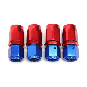 6AN 20-Foot Universal Silver Fuel Hose   10 Red and Blue Connectors