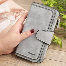 将图片加载到图库查看器，Man Women&#39;s Pu Leather Wallet Coin Clutch Hasp Zipper Long Ladies Purse 2021 Casual Solid Three Fold Unisex Wallets Women
