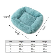 将图片加载到图库查看器，Square Dog Bed Super Soft Warm Plush Cat Mat Dog Beds Long Plush Solid Color Pet Beds Cat Mat For Little Medium Large Pets
