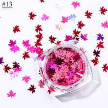 将图片加载到图库查看器，1 Box Maple Leaves Nail Art Sequins Holographic Glitter Flakes Paillette Chameleon Stickers For Nails Autumn Design Decor SA1528
