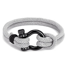 将图片加载到图库查看器，Navy style Camping Parachute cord Survival Anchor Bracelet Men Women with Black Stainless Steel Sport Buckle
