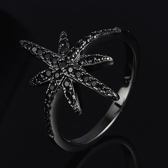 New  925 pure meteor Earrings hexagon Star Lucky Star Christmas Korean Black Pearl Earrings Fashion light luxury jewelry