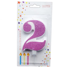 将图片加载到图库查看器，1 Pcs Extra Large Pink Glitter Digital Candle Happy Birthday Cake Decoration Princess Confession 520 Boy Girl Number 0-9
