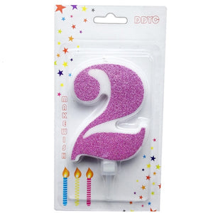 1 Pcs Extra Large Pink Glitter Digital Candle Happy Birthday Cake Decoration Princess Confession 520 Boy Girl Number 0-9