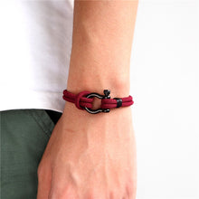 将图片加载到图库查看器，Navy style Camping Parachute cord Survival Anchor Bracelet Men Women with Black Stainless Steel Sport Buckle

