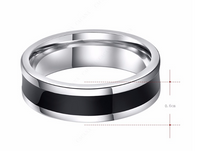 将图片加载到图库查看器，Titanium Stainless Steel Rings For Women Polishing Cool Black Fashion Jewelry Wholesale NO.R176
