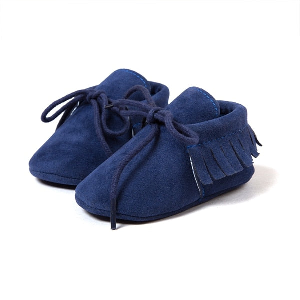 Newborn Baby Boy Girl Moccasins Shoes Fringe Soft Soled Non-slip Footwear Crib Shoes PU Suede Leather First Walker Shoes