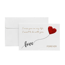 将图片加载到图库查看器，Solid Red Heart Greeting Card with Envelopes Romantic Letter I Love You Forever
