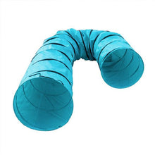 将图片加载到图库查看器，18&#39; Agility Training Tunnel Pet Dog Play Outdoor Obedience Exercise Equipment Blue
