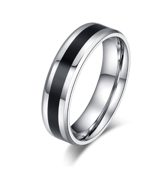 Titanium Stainless Steel Rings For Women Polishing Cool Black Fashion Jewelry Wholesale NO.R176