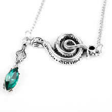 将图片加载到图库查看器，Movie Necklaces Snake Symbol Pendant Necklaces Voldemort Theme Jewelry Cute Enamel Gifts for Party Trinket Slytherin School
