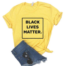 将图片加载到图库查看器，Black Lives Matter square Women Tshirts Cotton Casual Funny t Shirt For Lady  Top Tee Hipster 6 Color Drop Ship NA-464
