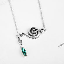 将图片加载到图库查看器，Movie Necklaces Snake Symbol Pendant Necklaces Voldemort Theme Jewelry Cute Enamel Gifts for Party Trinket Slytherin School
