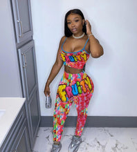 将图片加载到图库查看器，QYQ Skittles Candy Booty Two Piece Set Women Top And Pants Cute Bodycon Leggings Sport Plus Size Snack Fruity Gusher Long Sleeve
