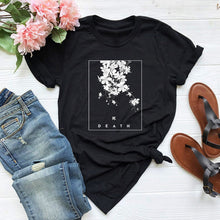将图片加载到图库查看器，VIP HJN Japanese Style Floral Print Gothic T-Shirt Women&#39;s Grunge Aesthetic Pastel Goth T-shirts Edgy Fashion Tops
