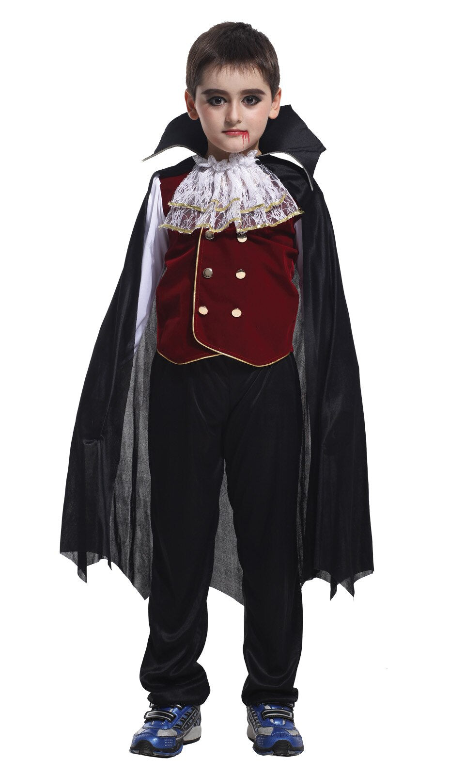 New fashion Children's Boys Girls Halloween Cosplay Costume Long Sleeve Top + Pants + Cloak Vampire Performance Costume 3pcs/set