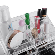 将图片加载到图库查看器，Multi-check &amp; 4 Drawers Integrated Acrylic Makeup Case Cosmetics Organizer Transparent
