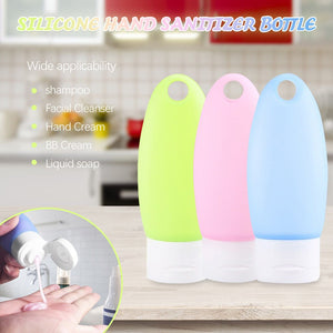 60ML Silicone Protective Cover Hand SanitizePortable Mini Empty Bottle Portable Hand Sanitizer Silicone Bottle Can Hung Outdoor