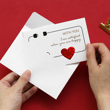将图片加载到图库查看器，Solid Red Heart Greeting Card with Envelopes Romantic Letter I Love You Forever
