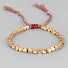 将图片加载到图库查看器，Handmade Tibetan Buddhist Braided Cotton Copper Beads Lucky Rope Bracelet &amp; Bangles For Women Men Thread Bracelets
